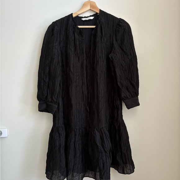 Rebecca Taylor Black 3/4 Sleeve Mini Dress - Size Small - Picture 2 of 7